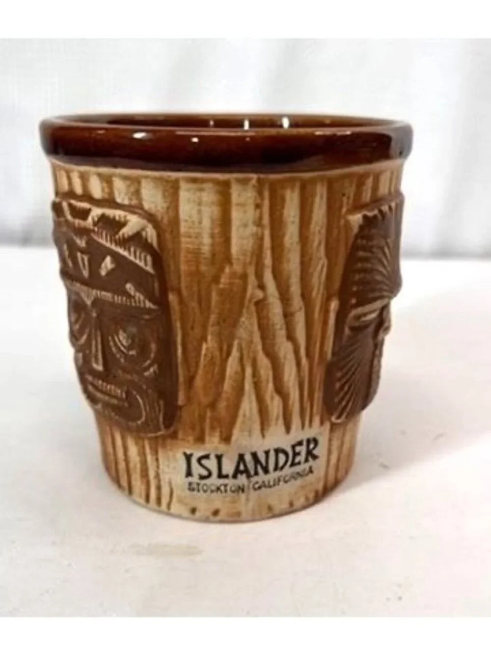 Vintage The Islander Three Face Bucket Mug, OMC JAPAN